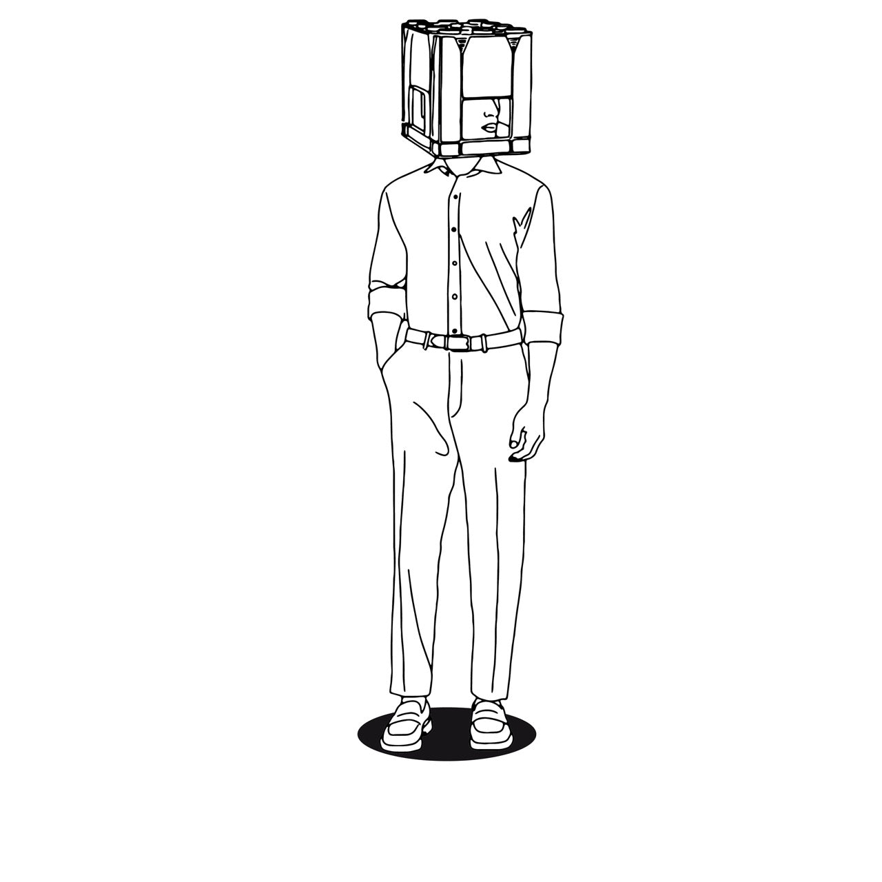 Camiseta de algodón orgánico unisex-Hidden Head Gens Bottle Crate
