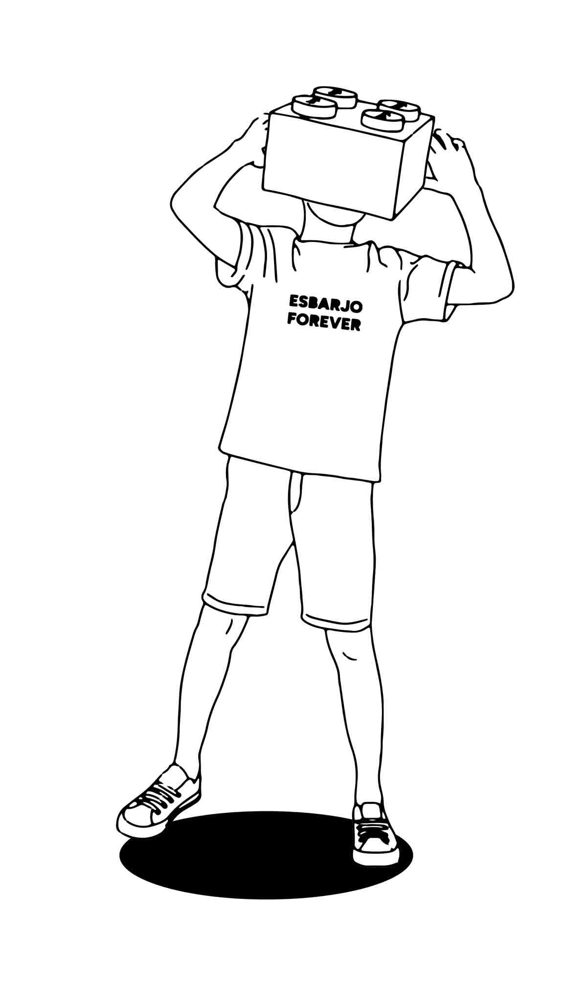 Hidden Head Kids-Esbarjo Forever Short-Sleeved T-Shirt for Boys and Girls